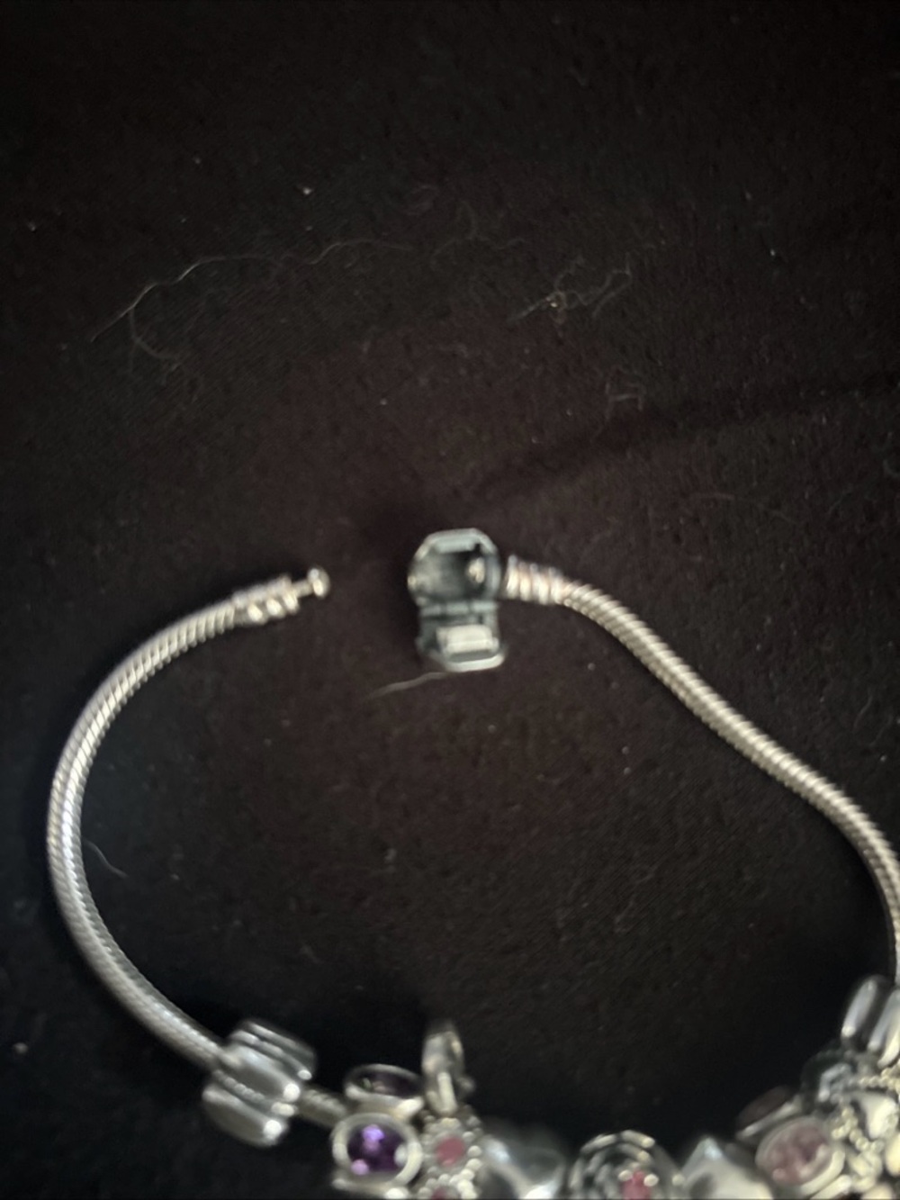 Pandora Sterling Charm Bracelet with Pink Accents 7 charms - Picture 8 of 8